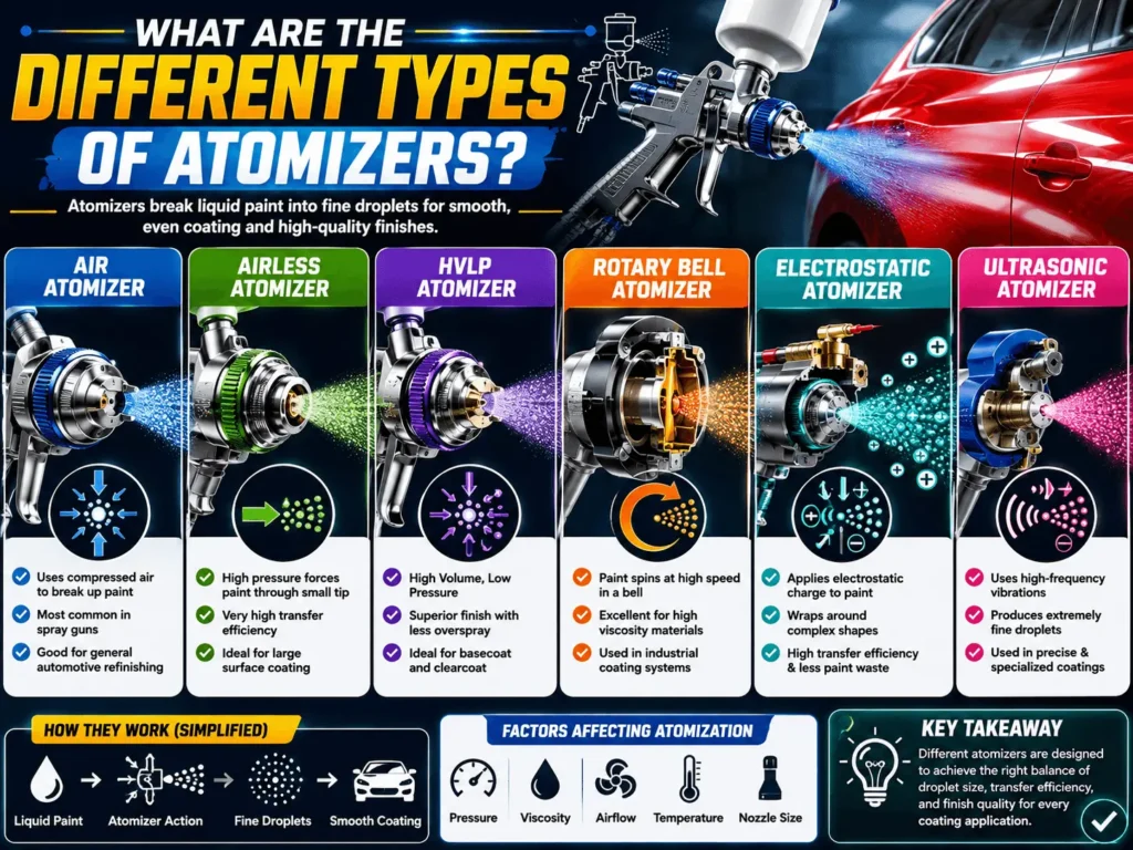 What are the different types of atomizers